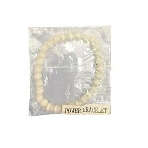 NEW Power Bracelet Opalite Moonstone White Beaded Elastic Bracelet
